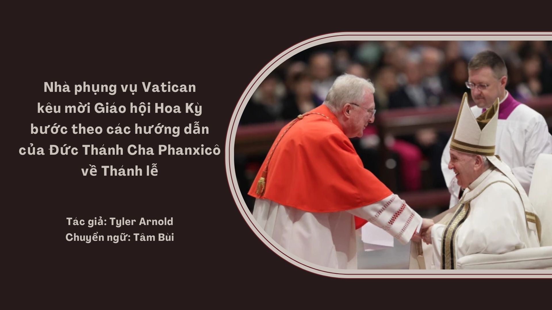 Nhà phụng vụ Vatican kêu mời Giáo hội Hoa Kỳ bước theo các hướng dẫn của Đức Thánh Cha Phanxicô về Thánh lễ