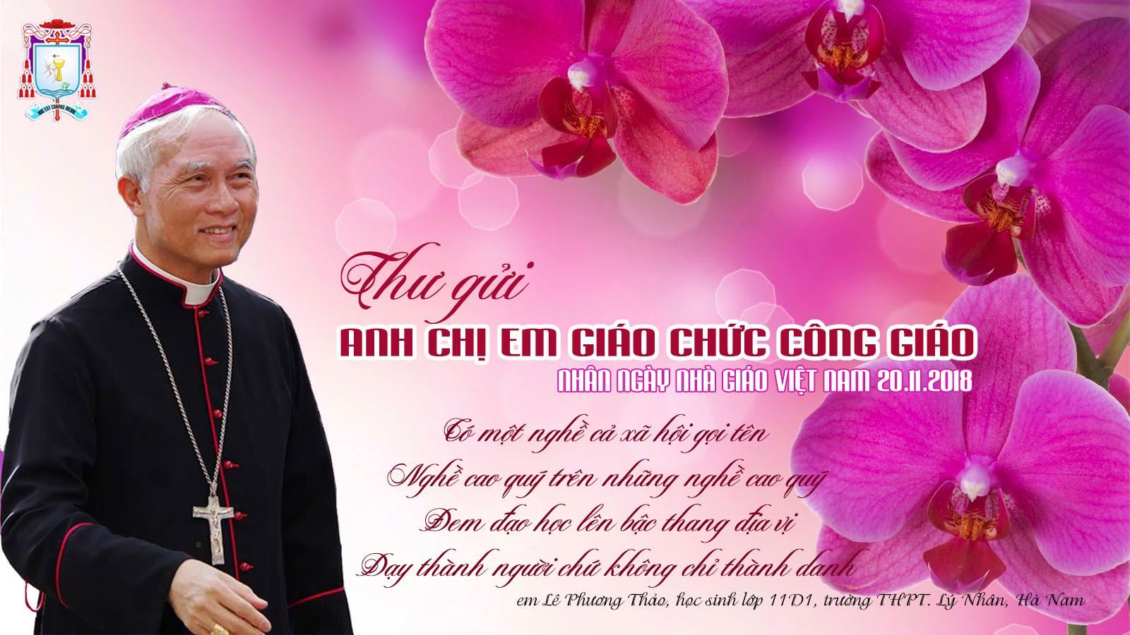 Thư gởi anh chị em giáo chức Công giáo nhân ngày Nhà giáo Việt Nam 20/11/2018