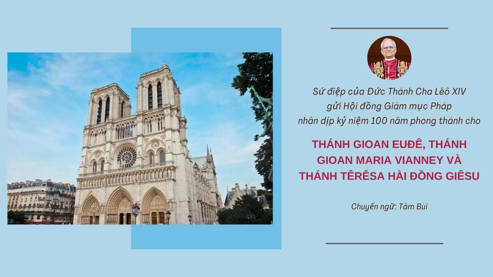Sứ điệp của Đức Lêô XIV nhân dịp kỷ niệm 100 năm phong thánh cho Thánh Gioan Euđê, Thánh Gioan Maria Vianney và Thánh Têrêsa Hài Đồng Giêsu