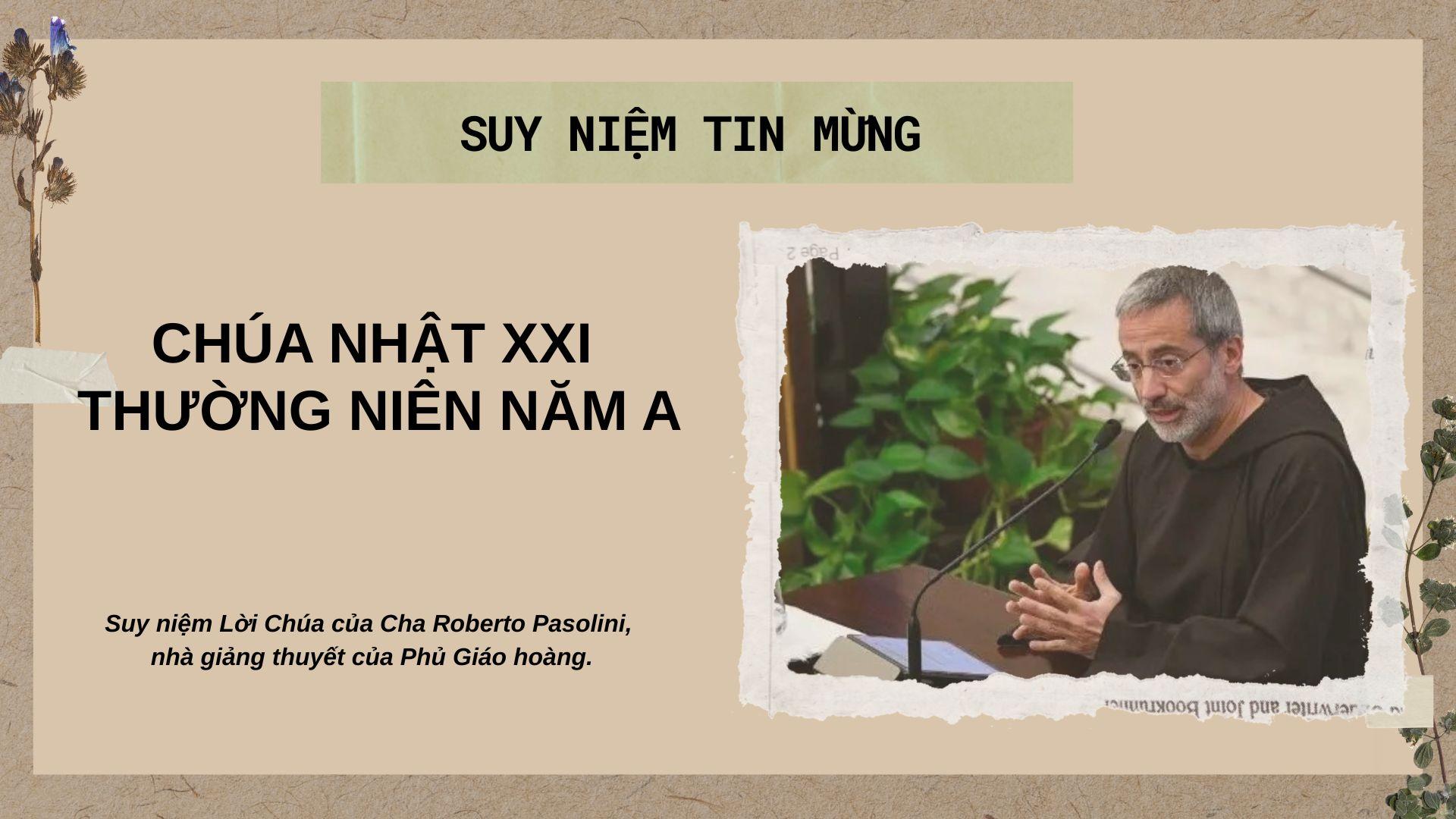 Chìa khoá trên vai - Suy niệm Chúa nhật 21 Thường niên năm A của Cha Roberto Pasolini