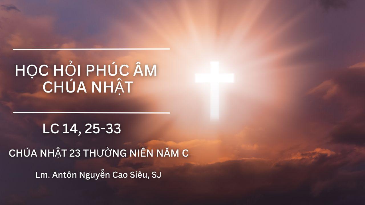 Học hỏi Phúc âm Chúa nhật 23 Thường niên năm C (Lc 14, 25-33)