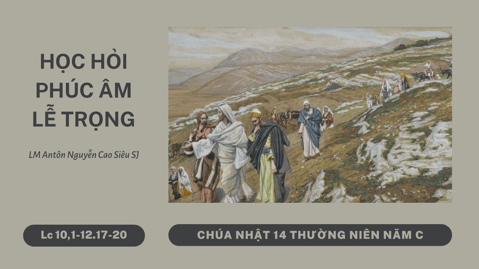 Học hỏi Phúc âm Chúa nhật 14 Thường niên năm C (Lc 10,1-12.17-20)