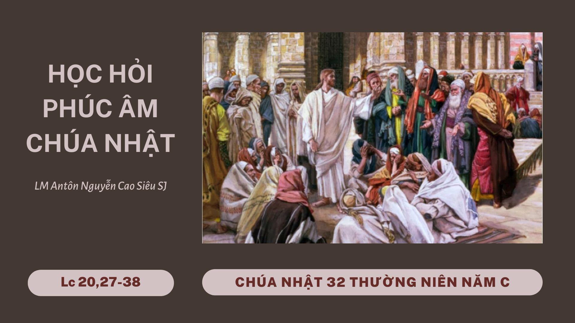 Học hỏi Phúc âm Chúa nhật 32 Thường niên năm C (Lc 20,27-38)